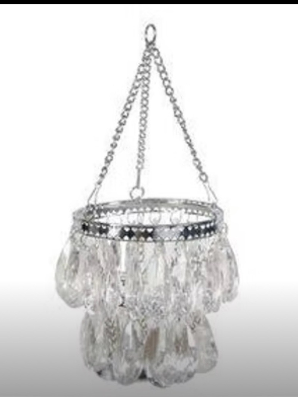 Mini Hanging Tealight Chandelier Set of 2 Christmas Holiday Sparkling